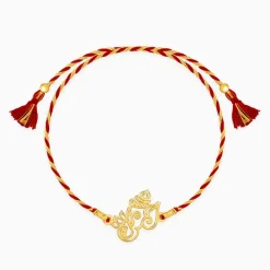 Golden Ganesha Lotus Rakhi