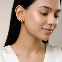 Golden Gentle Heart Studs