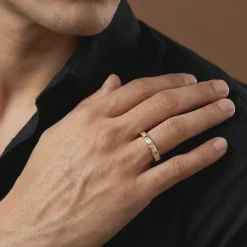 Golden Geometric Band For Him (Size 21)