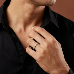 Golden Geometric Band For Him (Size 24)