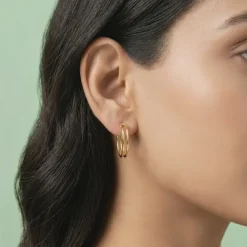 Golden Glamorous J Hoop Earrings