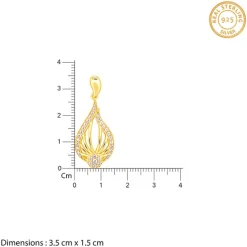 Golden Glint Pendant With Link Chain