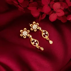 Golden Glorious Flower Earrings