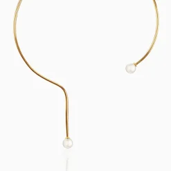 Golden Gwyneth Pearl Hasli Necklace