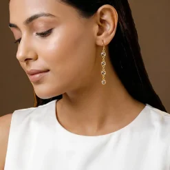 Golden Halo Drift Dangler Earrings