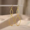 Golden Hammered Textured Hook Earrings