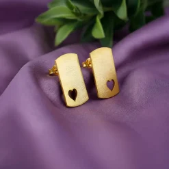 Golden Heart Aura Stud Earrings