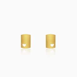 Golden Heart Aura Stud Earrings