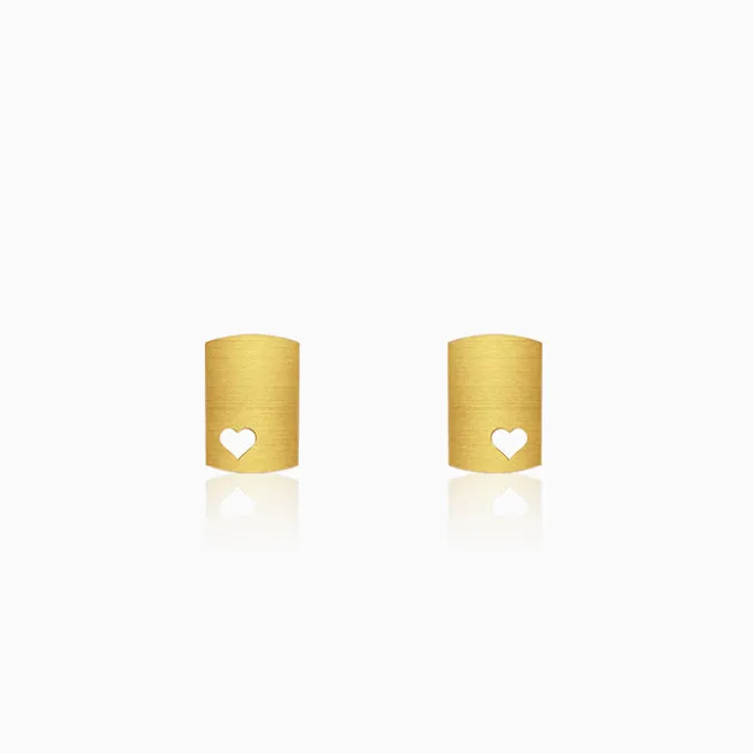 Golden Heart Aura Stud Earrings