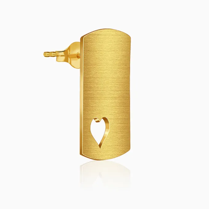 Golden Heart Aura Stud Earrings