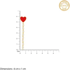 Golden Heart Chain Dangling Earrings