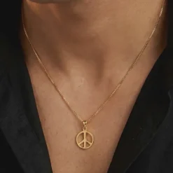 Golden Heavenly Peace Pendant With Box Chain For Him