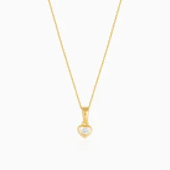 Golden Imagine Hearts Pendant With Link Chain
