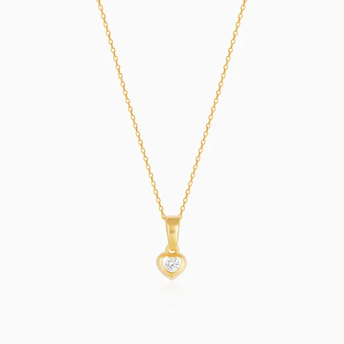 Golden Imagine Hearts Pendant With Link Chain