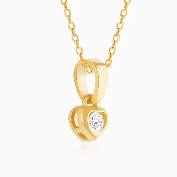 Golden Imagine Hearts Pendant With Link Chain