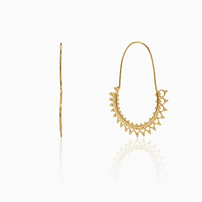 Golden Indian Hoop Earrings