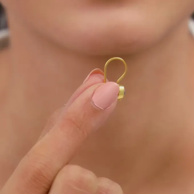 Golden Indigo Teardrop Earrings
