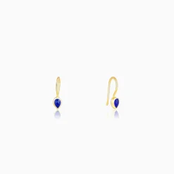 Golden Indigo Teardrop Earrings