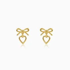 Golden Infinity Heart Earring