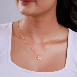 Golden Initial Wings Personalised Pendant