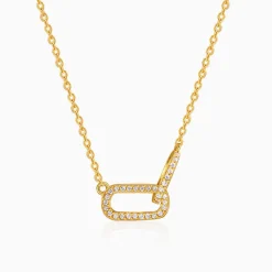 Golden Interlinked Paperclip Necklace