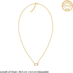 Golden Interlinked Paperclip Necklace