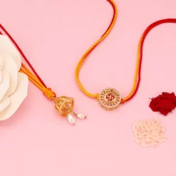 Golden Irreplaceable Bond Bhaiya Bhabhi Rakhis