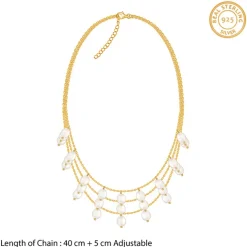 Golden Jacqeline Pearl Layered Necklace