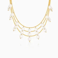 Golden Jacqeline Pearl Layered Necklace