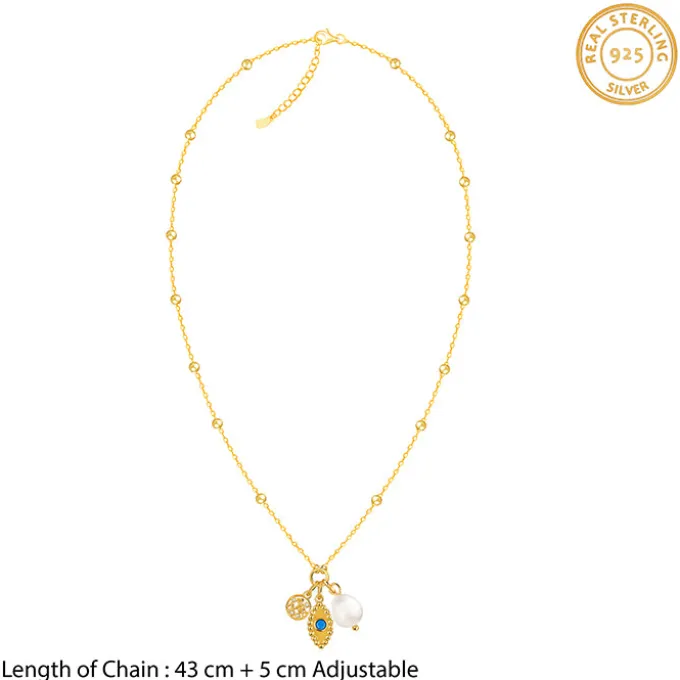 Golden Julia Charm Necklace