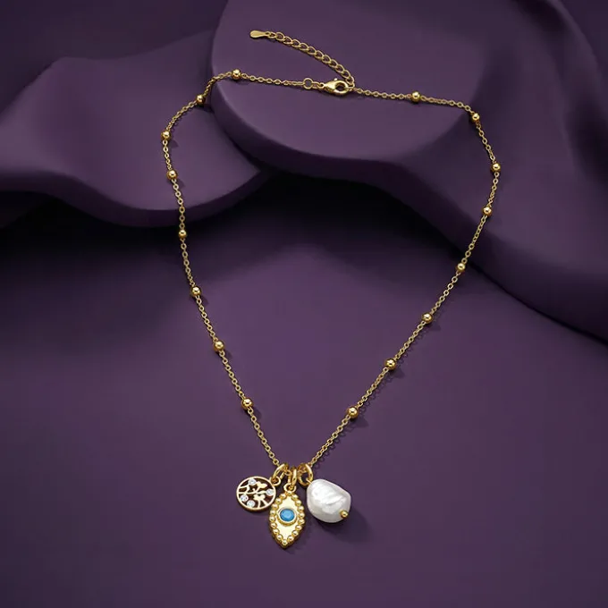 Golden Julia Charm Necklace