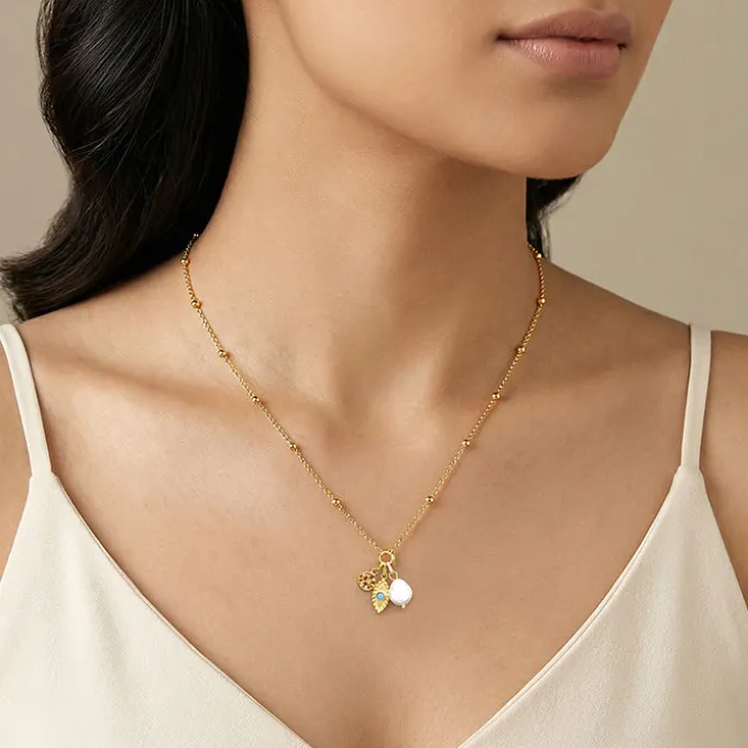 Golden Julia Charm Necklace