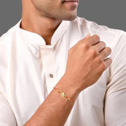 Golden Kamal Bhaiya Bhabhi Rakhi Combo (set of 3)