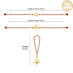 Golden Kamal Bhaiya Bhabhi Rakhi Combo (set of 3)