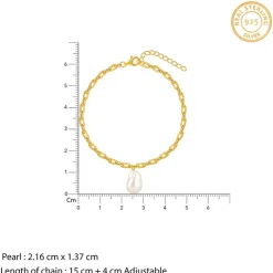Golden Katharine Pearl Bracelet