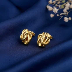Golden Knot Stud Earrings