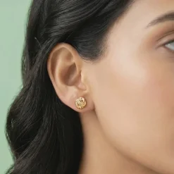 Golden Knot Stud Earrings