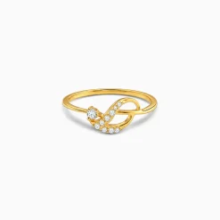 Golden Knotted Leaf Ring (Size 12)