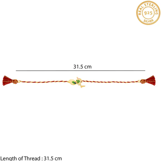 Golden Krishna Flute Rakhi cum Pendant