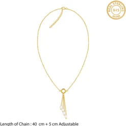 Golden Lariat Pearl Necklace