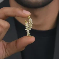 Golden Leafy Moment Brooch For Him