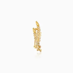 Golden Leafy Moment Brooch For Him