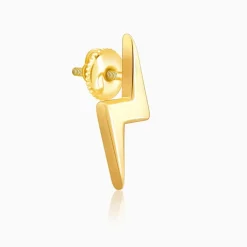 Golden Lightning Bolt Stud Earrings