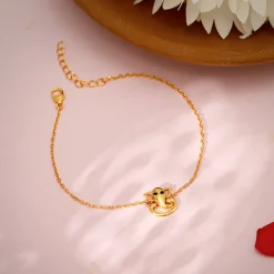 Golden Lord Ganesh Bracelet Rakhi