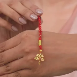 Golden Lotus Bhaiya Bhabhi Rakhi Combo (set of 2)