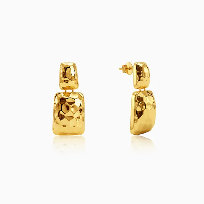 Golden Luxe Hammered Earrings