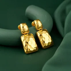 Golden Luxe Hammered Earrings