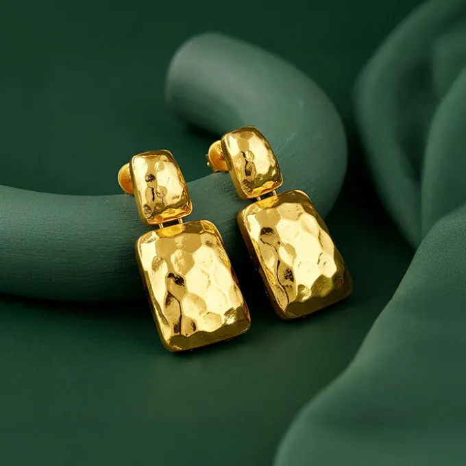 Golden Luxe Hammered Earrings