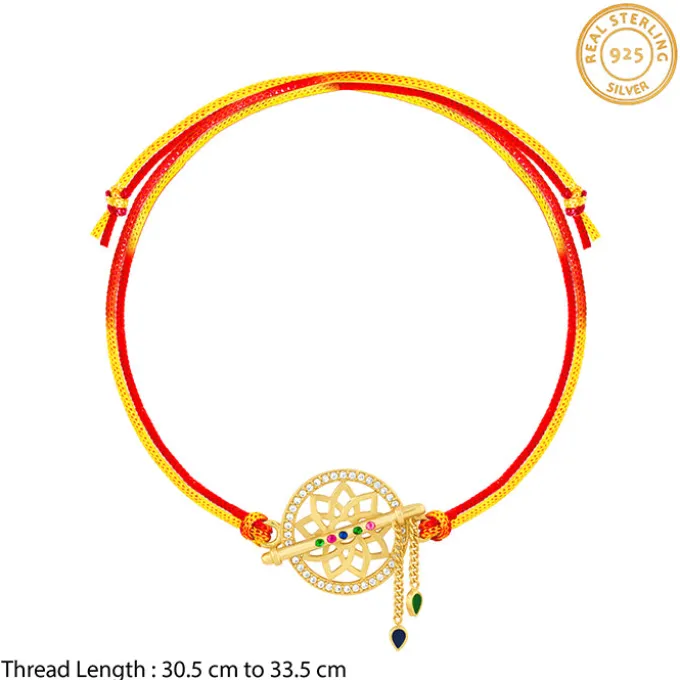 Golden Mandala Flute Rakhi