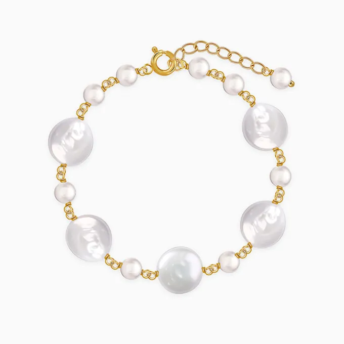 Golden Megan Pearl Bracelet